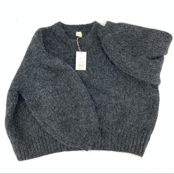 Women's Gray Knit Sweater Large Balloon Sleeve A New Day NWT - Picture 4 of 7